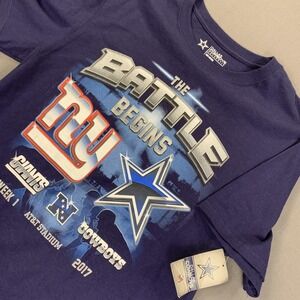 Dallas Cowboys Shirt Mens Medium Navy NFL Football New York Giants Game Day 2017